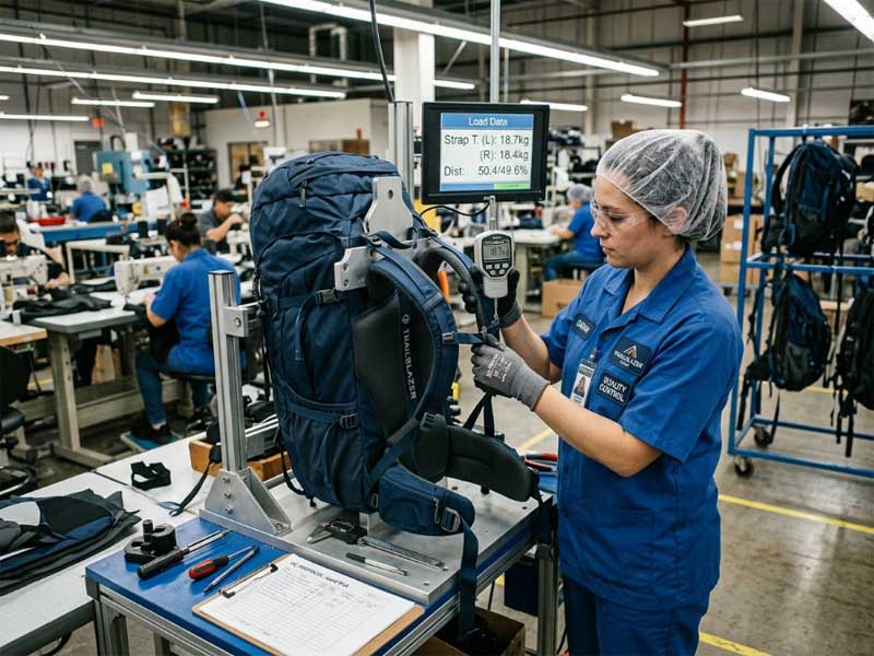Ergonomic shoulder strap foam construction Anatomically contoured backpack shoulder strap foam padding on production line